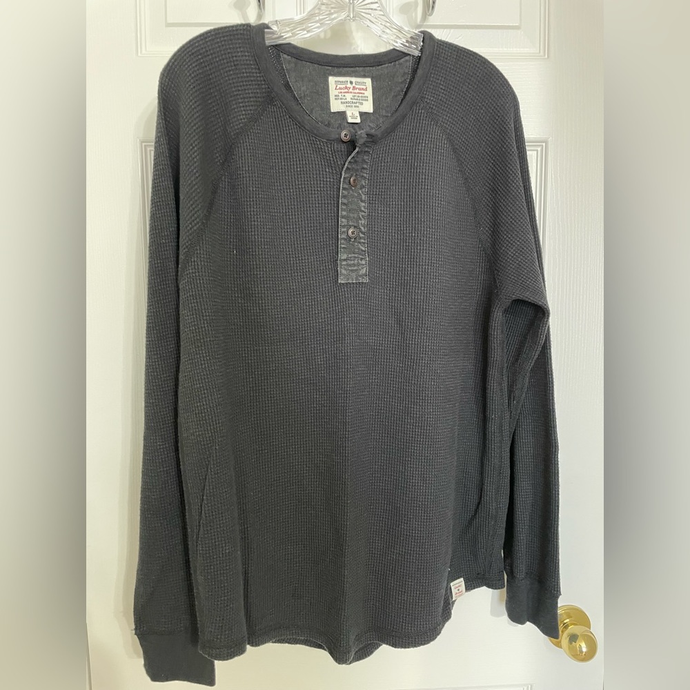 Lucky Brand Charcoal Long Sleeve Henley